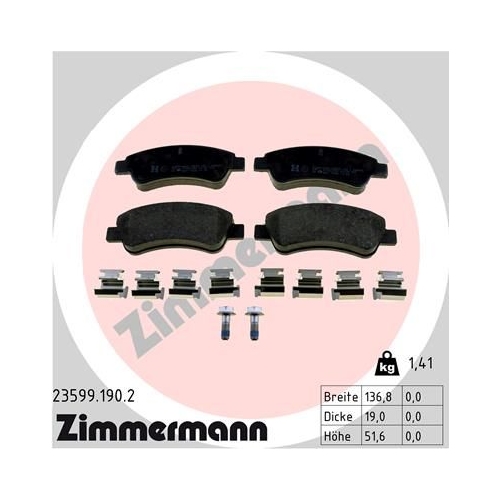 ZIMMERMANN Bremsbelagsatz, Scheibenbremse