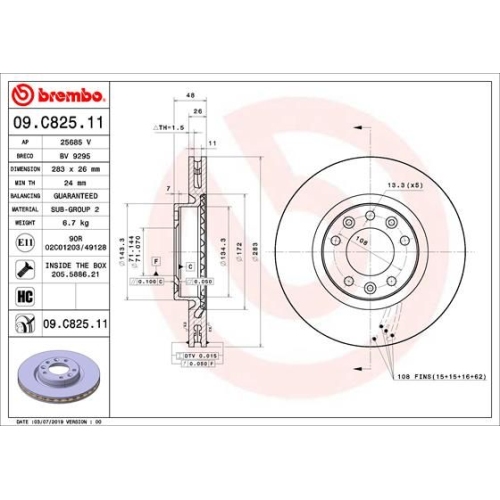 BREMBO Bremsscheibe PRIME LINE - UV Coated