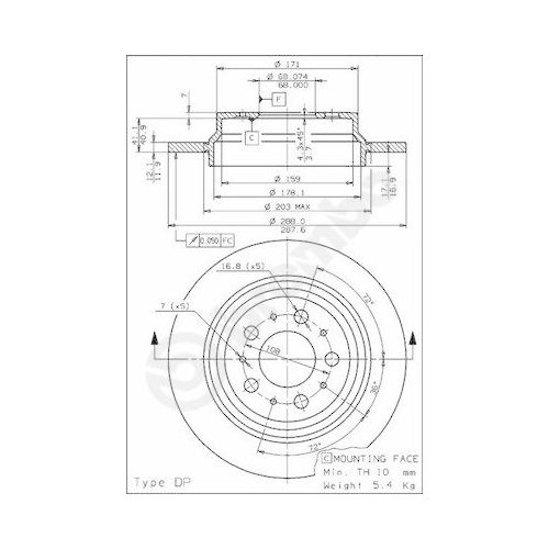 BREMBO Bremsscheibe XTRA LINE - Max