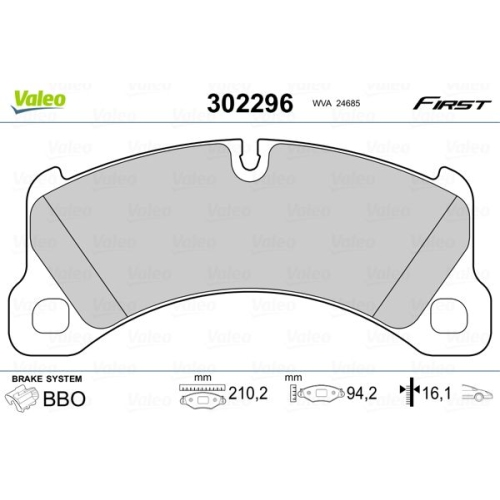 VALEO Bremsbelagsatz, Scheibenbremse FIRST