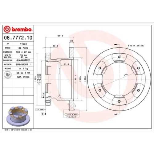 BREMBO Bremsscheibe PRIME LINE