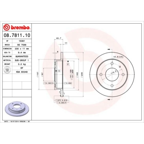 BREMBO Bremsscheibe PRIME LINE