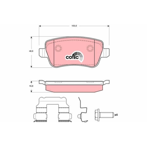 TRW Bremsbelagsatz, Scheibenbremse COTEC