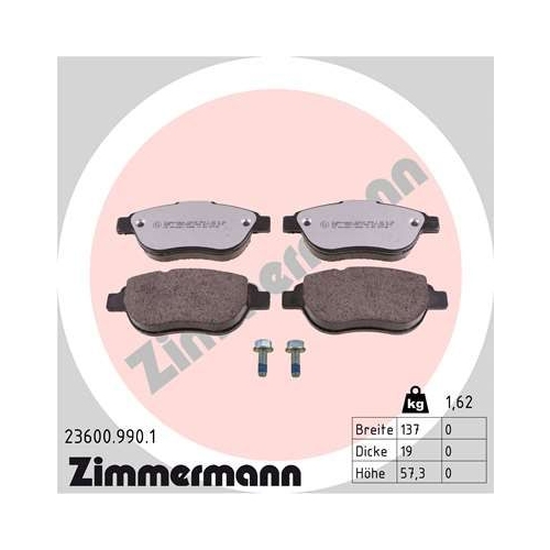 ZIMMERMANN Bremsbelagsatz, Scheibenbremse rd:z