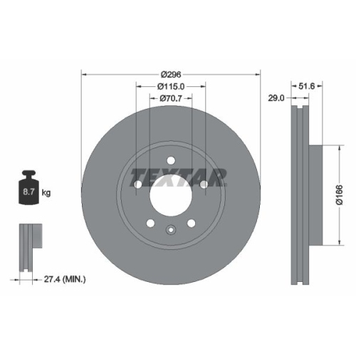 TEXTAR Bremsscheibe PRO+