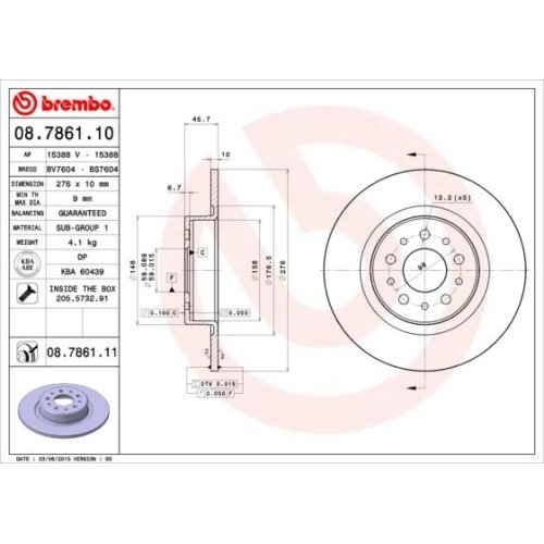 BREMBO Bremsscheibe PRIME LINE - UV Coated