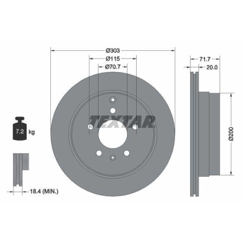 TEXTAR Bremsscheibe PRO