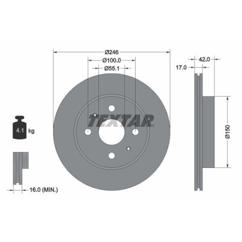 TEXTAR Bremsscheibe PRO