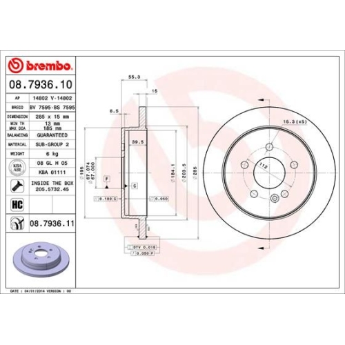 BREMBO Bremsscheibe PRIME LINE - UV Coated