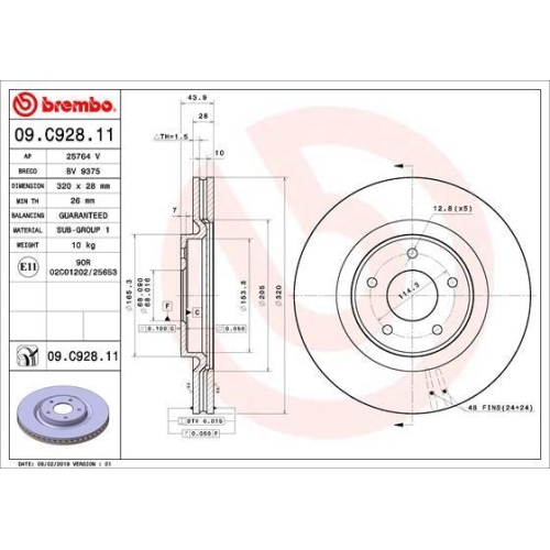 BREMBO Bremsscheibe PRIME LINE - UV Coated