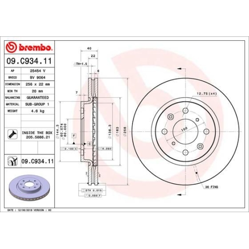 BREMBO Bremsscheibe PRIME LINE - UV Coated