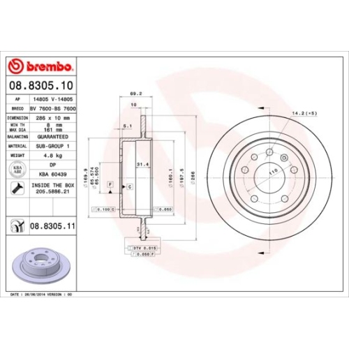 BREMBO Bremsscheibe PRIME LINE - UV Coated