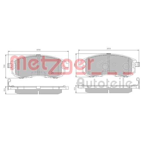 METZGER Bremsbelagsatz, Scheibenbremse