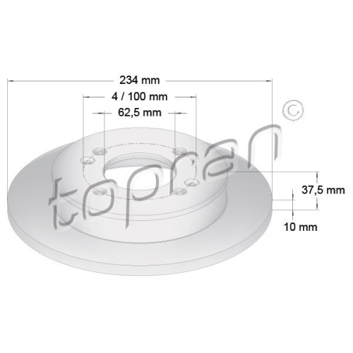 TOPRAN Bremsscheibe COATED