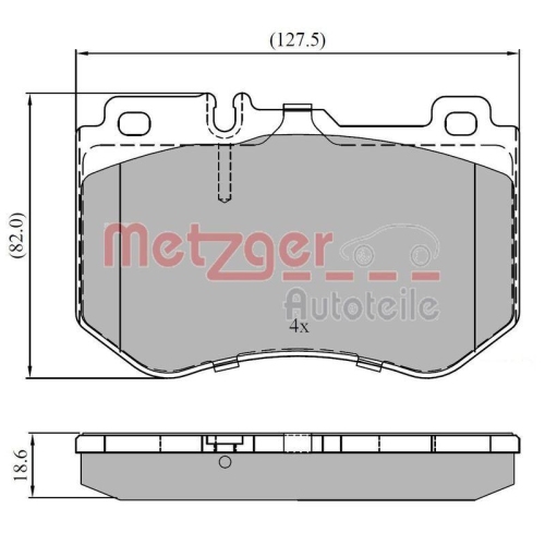 METZGER Bremsbelagsatz, Scheibenbremse GREENPARTS