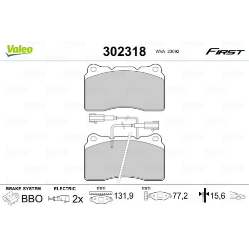 VALEO Bremsbelagsatz, Scheibenbremse FIRST