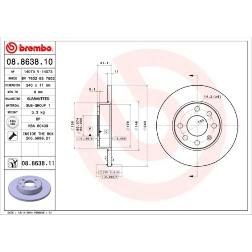 BREMBO Bremsscheibe PRIME LINE - UV Coated