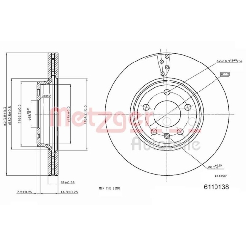 METZGER Bremsscheibe GREENPARTS