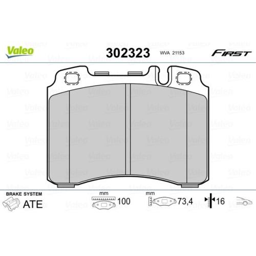 VALEO Bremsbelagsatz, Scheibenbremse FIRST