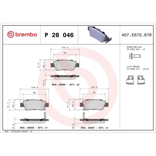 BREMBO Bremsbelagsatz, Scheibenbremse PRIME LINE