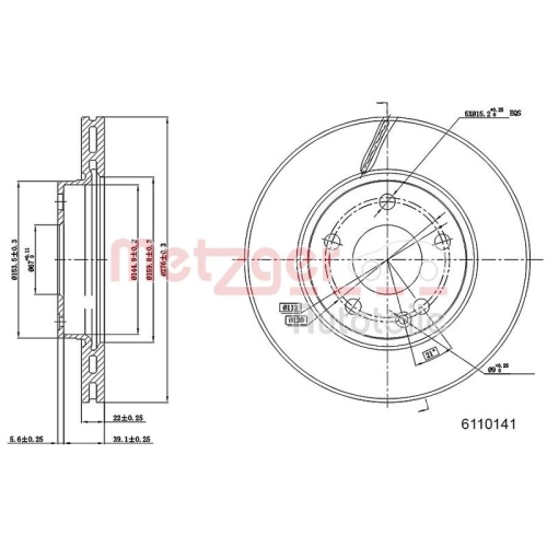 METZGER Bremsscheibe GREENPARTS