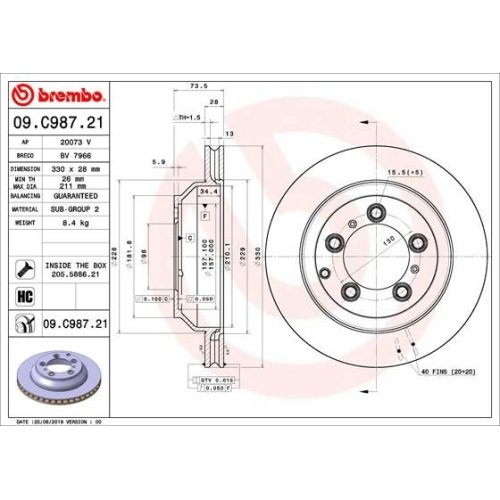 BREMBO Bremsscheibe PRIME LINE - UV Coated