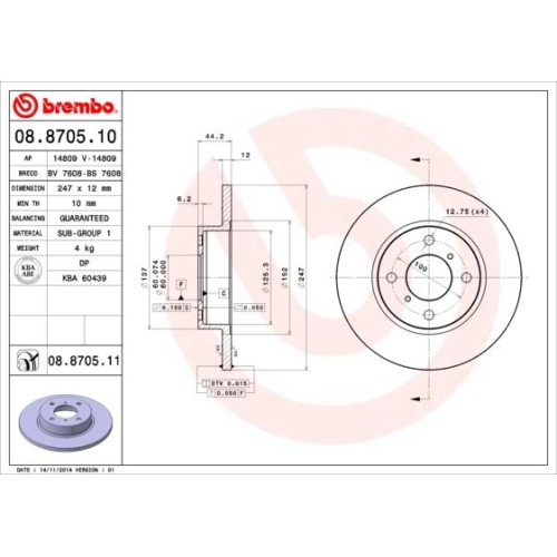 BREMBO Bremsscheibe PRIME LINE - UV Coated