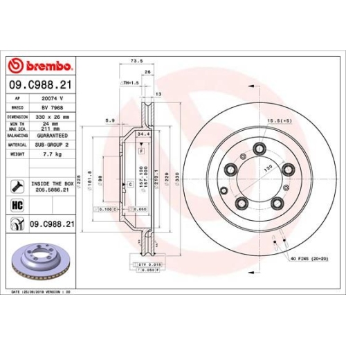 BREMBO Bremsscheibe PRIME LINE - UV Coated