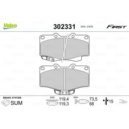 VALEO Bremsbelagsatz, Scheibenbremse FIRST
