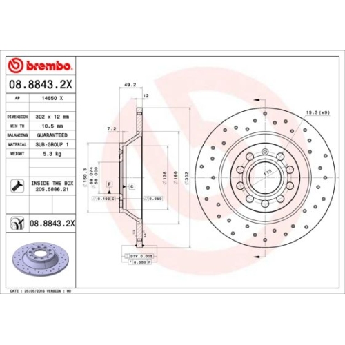 BREMBO Bremsscheibe XTRA LINE - Xtra