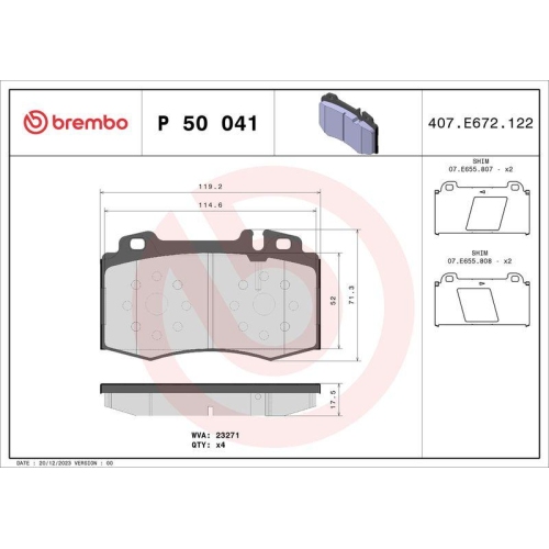 BREMBO Bremsbelagsatz, Scheibenbremse PRIME LINE