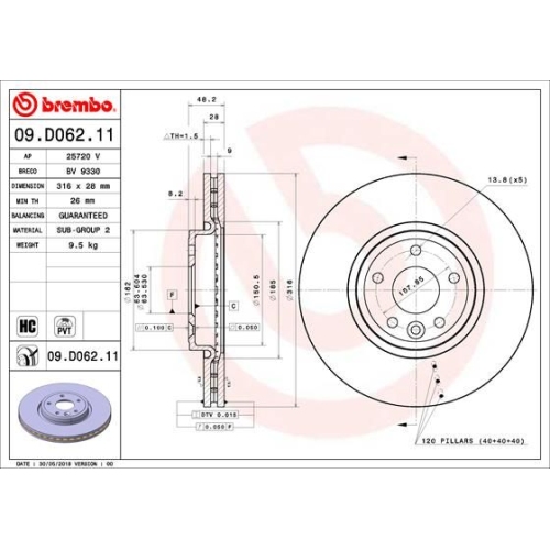 BREMBO Bremsscheibe PRIME LINE - UV Coated