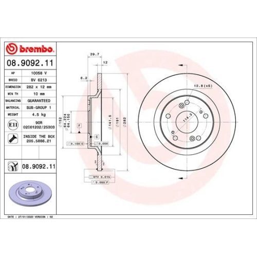 BREMBO Bremsscheibe PRIME LINE - UV Coated