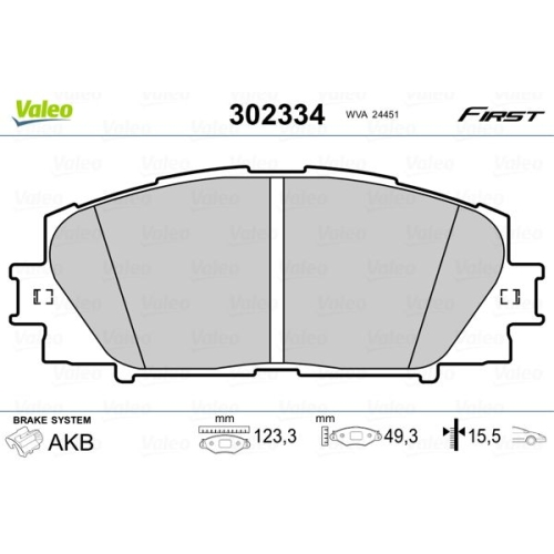 VALEO Bremsbelagsatz, Scheibenbremse FIRST