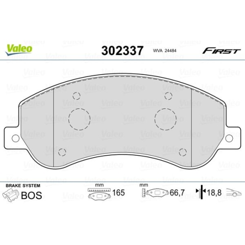 VALEO Bremsbelagsatz, Scheibenbremse FIRST