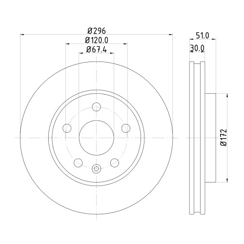 HELLA PAGID Bremsscheibe PRO High Carbon