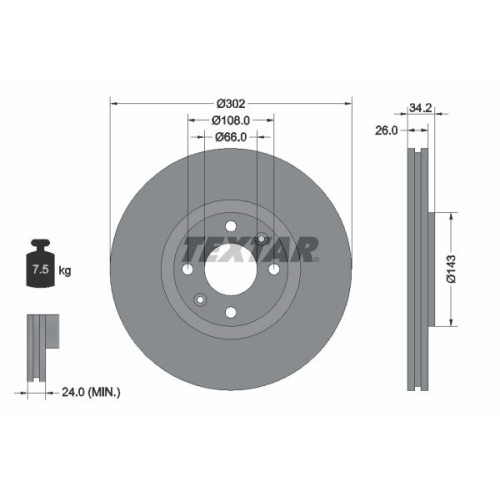 TEXTAR Bremsscheibe PRO