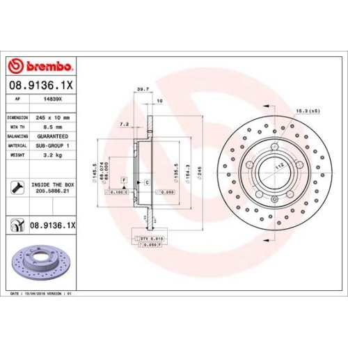 BREMBO Bremsscheibe XTRA LINE - Xtra