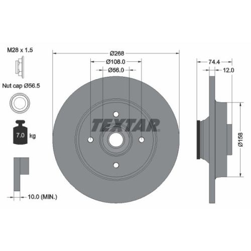 TEXTAR Bremsscheibe PRO