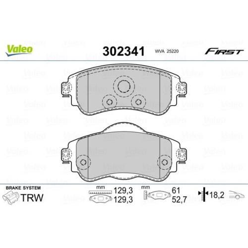 VALEO Bremsbelagsatz, Scheibenbremse FIRST