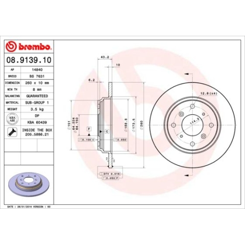 BREMBO Bremsscheibe PRIME LINE