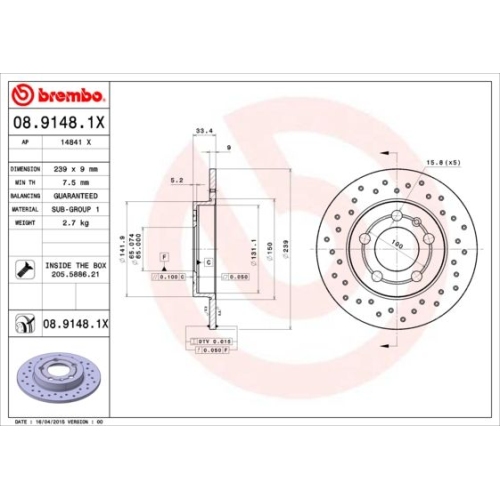 BREMBO Bremsscheibe XTRA LINE - Xtra