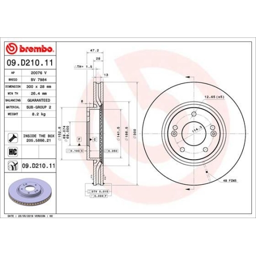 BREMBO Bremsscheibe PRIME LINE - UV Coated