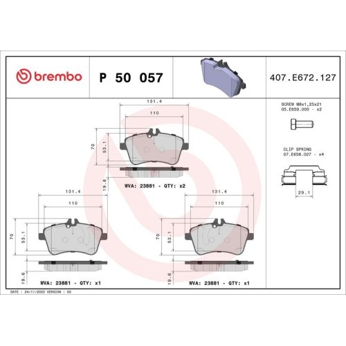 BREMBO Bremsbelagsatz, Scheibenbremse PRIME LINE