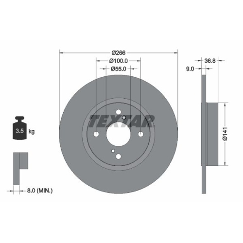 TEXTAR Bremsscheibe PRO