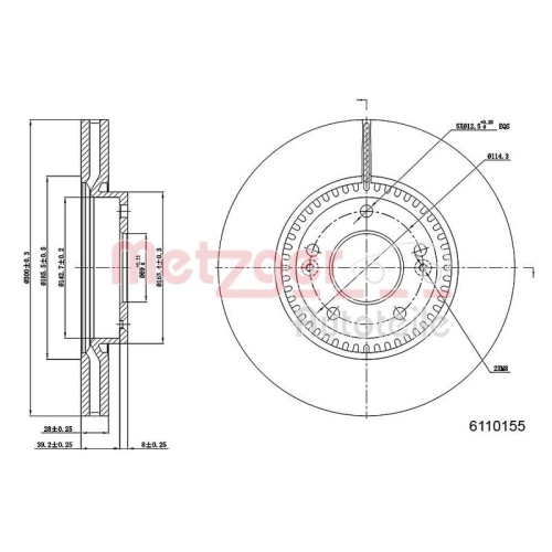 METZGER Bremsscheibe GREENPARTS