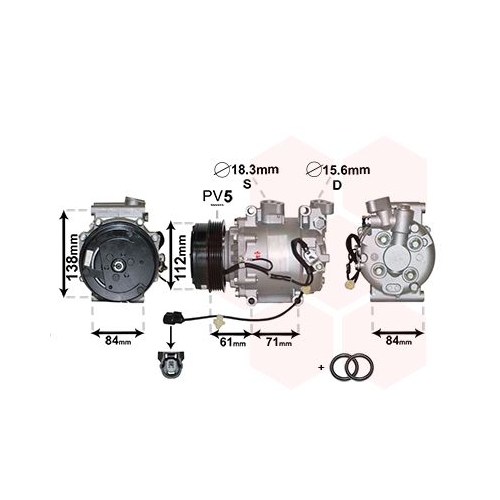 VAN WEZEL Kompressor, Klimaanlage *** IR PLUS ***