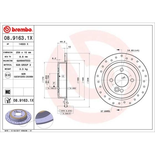 BREMBO Bremsscheibe XTRA LINE - Xtra