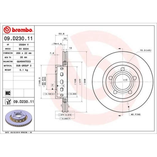 BREMBO Bremsscheibe PRIME LINE - UV Coated