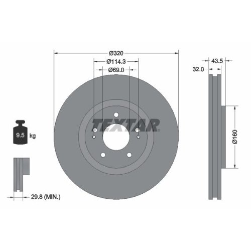 TEXTAR Bremsscheibe PRO